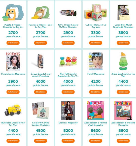 Cadeaux application Club Pampers